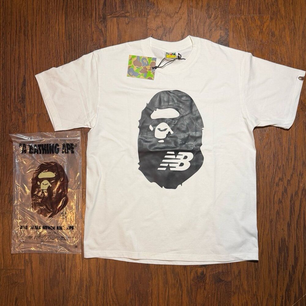 White Bape X New Balance tee
